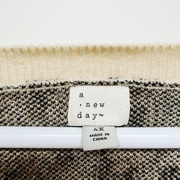 Leopard Print Button-Down Cardigan Sweater A New Day Womens plus Size 4X - Picture 2 of 8